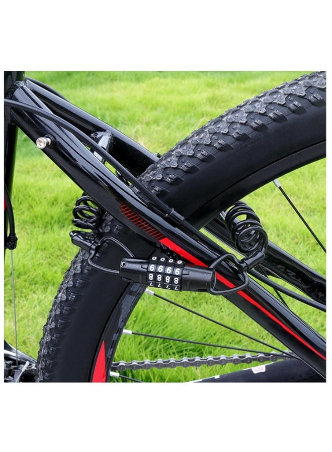 LYNLYN Black Helmet Lock with 4-Digit Code, Anti-Theft Bike Cable Lock for Motorcycle, Bicycle, Stroller, and Luggage - Image 2